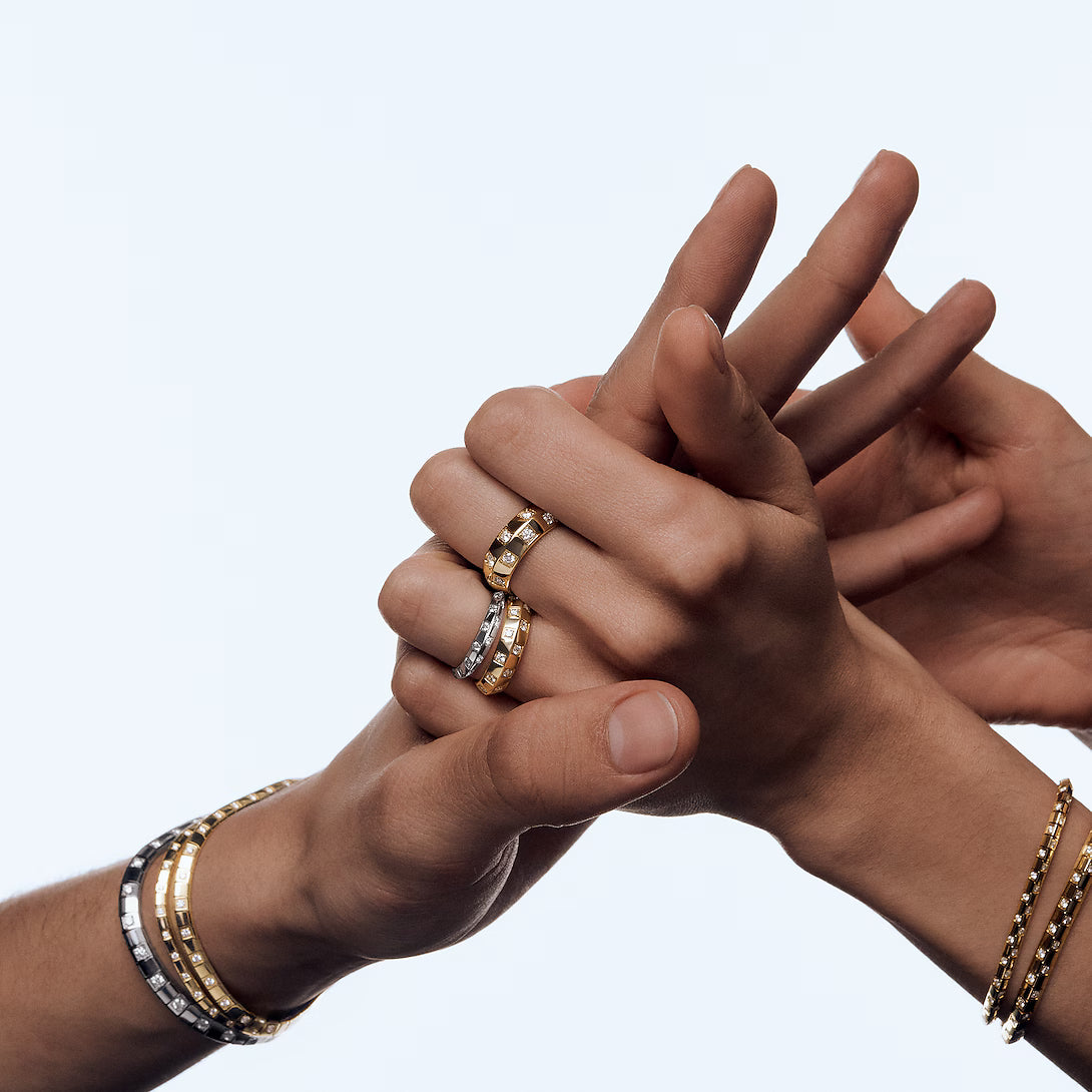 Le Damier Small Ring – White Gold & Diamonds