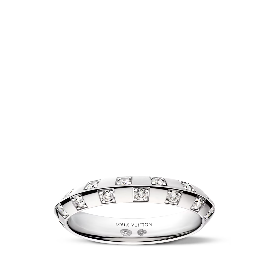 Le Damier Small Ring – White Gold & Diamonds