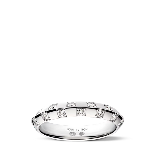 Le Damier Small Ring – White Gold & Diamonds